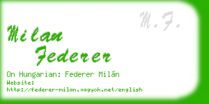 milan federer business card