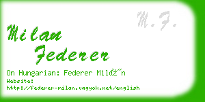 milan federer business card